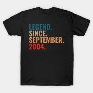 Legend since September 2004 Retro 2004 birthday shirt T-Shirt
